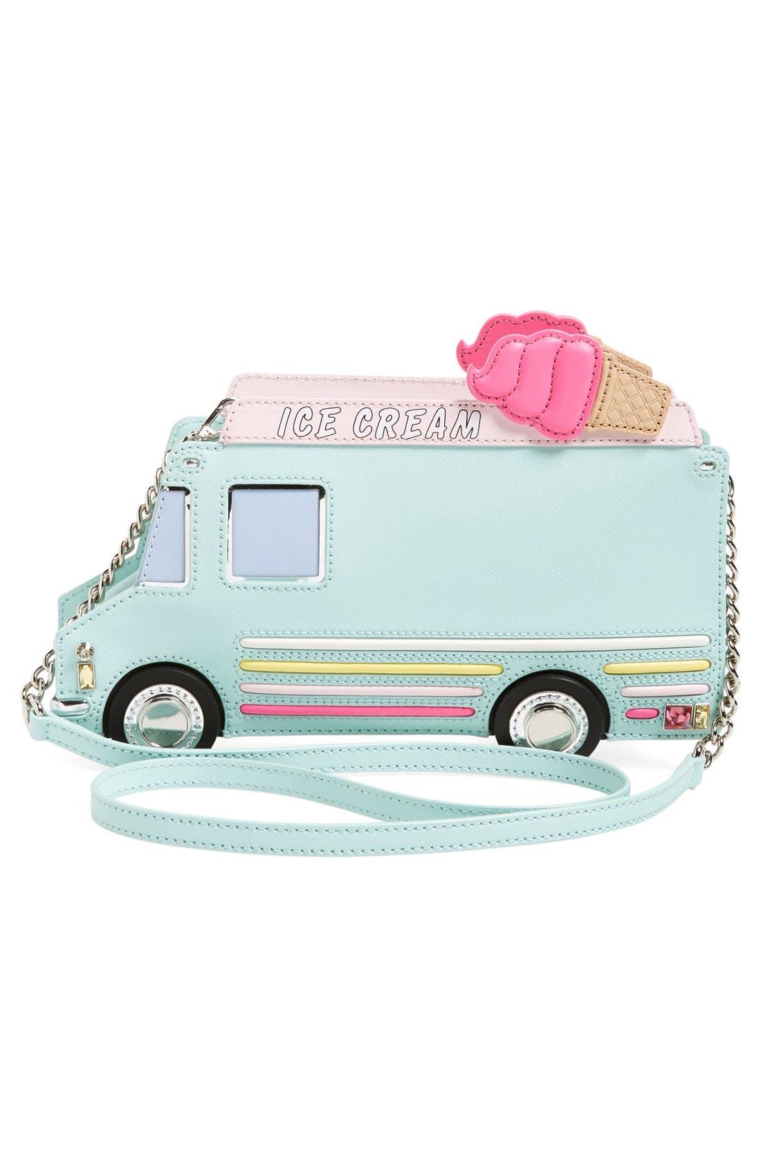 'ice cream truck' leather shoulder bag, Alternate, color, MULTI