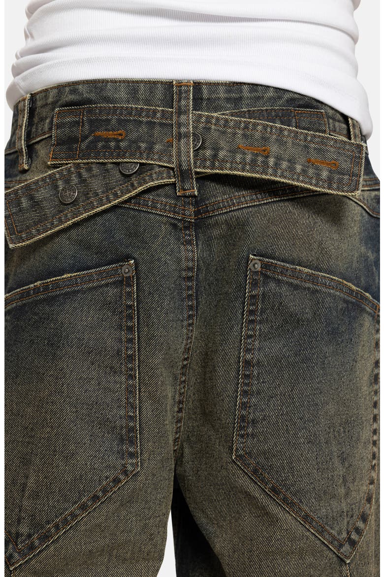 Colossus Cinch Back Wide Leg Denim Shorts, Alternate, color, BLUE