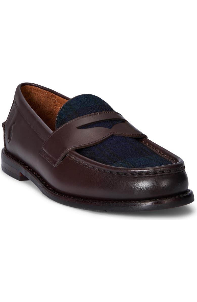 Ralph Lauren Alston Penny Loafer, Main, color, Dark Brown/ Black