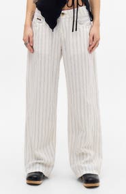 BDG Urban Outfitters Kayla Stripe Linen Wide Leg Pants