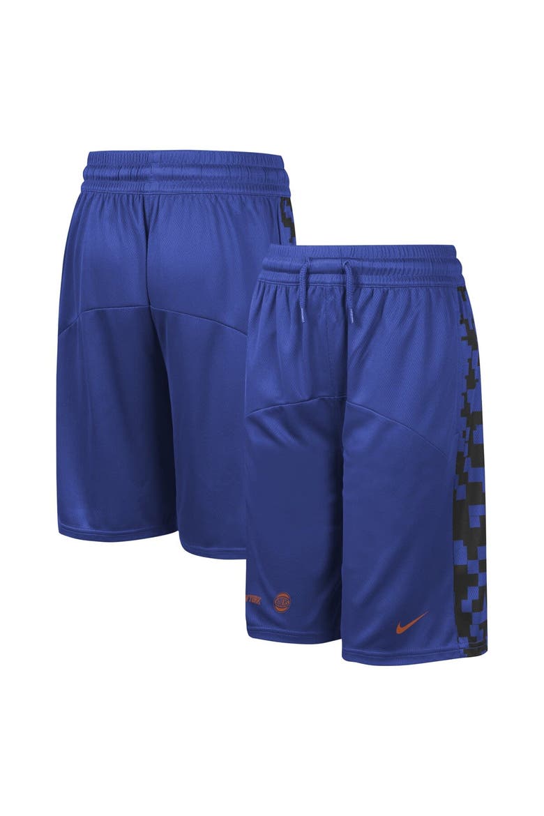 Youth Nike Blue New York Knicks Courtside Starting Five Team Shorts, Main, color, Blue