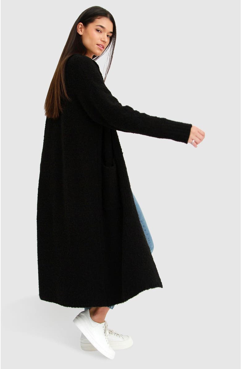 Belle & Bloom Born To Run Sustainable Sweater Coat, Alternate, color, Black