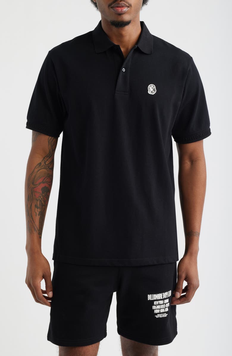 Billionaire Boys Club Landing Short Sleeve Polo, Main, color, Black