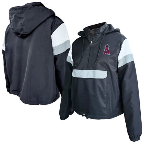 Women's Profile Black Los Angeles Angels Plus Size Anorak Hoodie Quarter-Zip Pullover