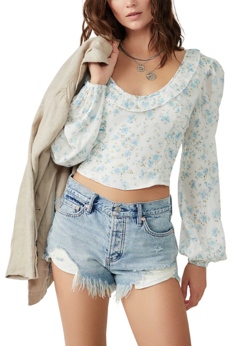 Another Life Print Crop Top, Alternate, color, WHITE COMBO