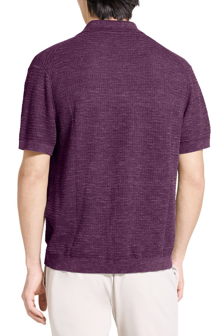 Brenan Linen Blend Polo, Alternate, color, GRAPEVINE - 2QN