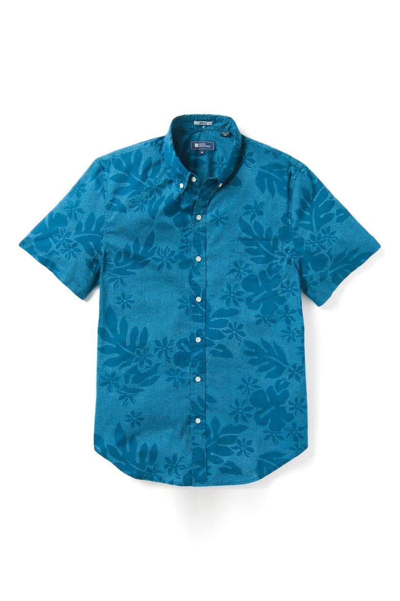 Dotty Pualani Short Sleeve Button-Down Shirt, Main, color, MAJOLICA
