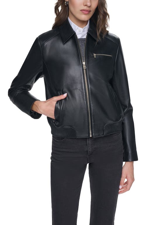 Cole Haan Signature Leather Bomber Jacket in Black at Nordstrom, Size X-Small