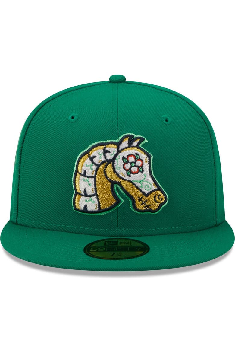 Men's New Era Green Caballeros de Charlotte Copa De La Diversion 59FIFTY Fitted Hat, Alternate, color, Green