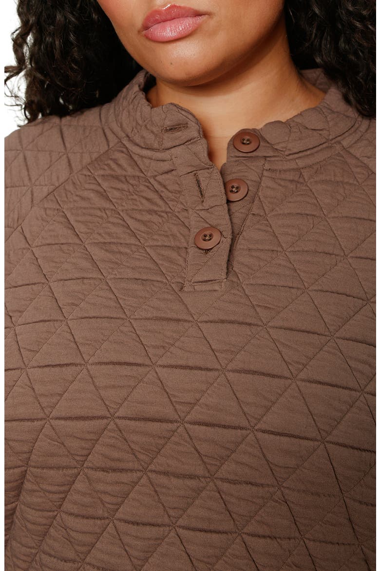 Quilted Popover Top, Alternate, color, MOREL BROWN