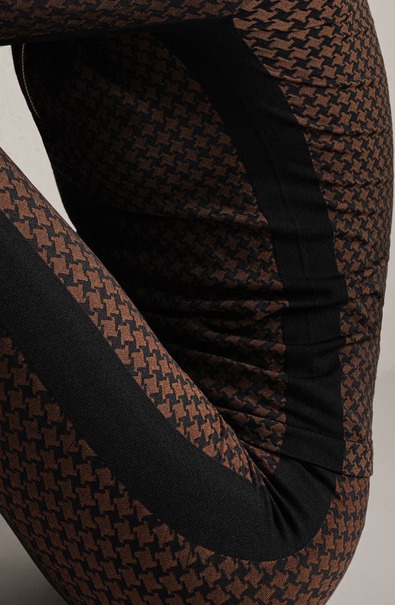 Rhone Houndstooth Seamless Half-Zip Pullover, Alternate, color, Chestnut Brown