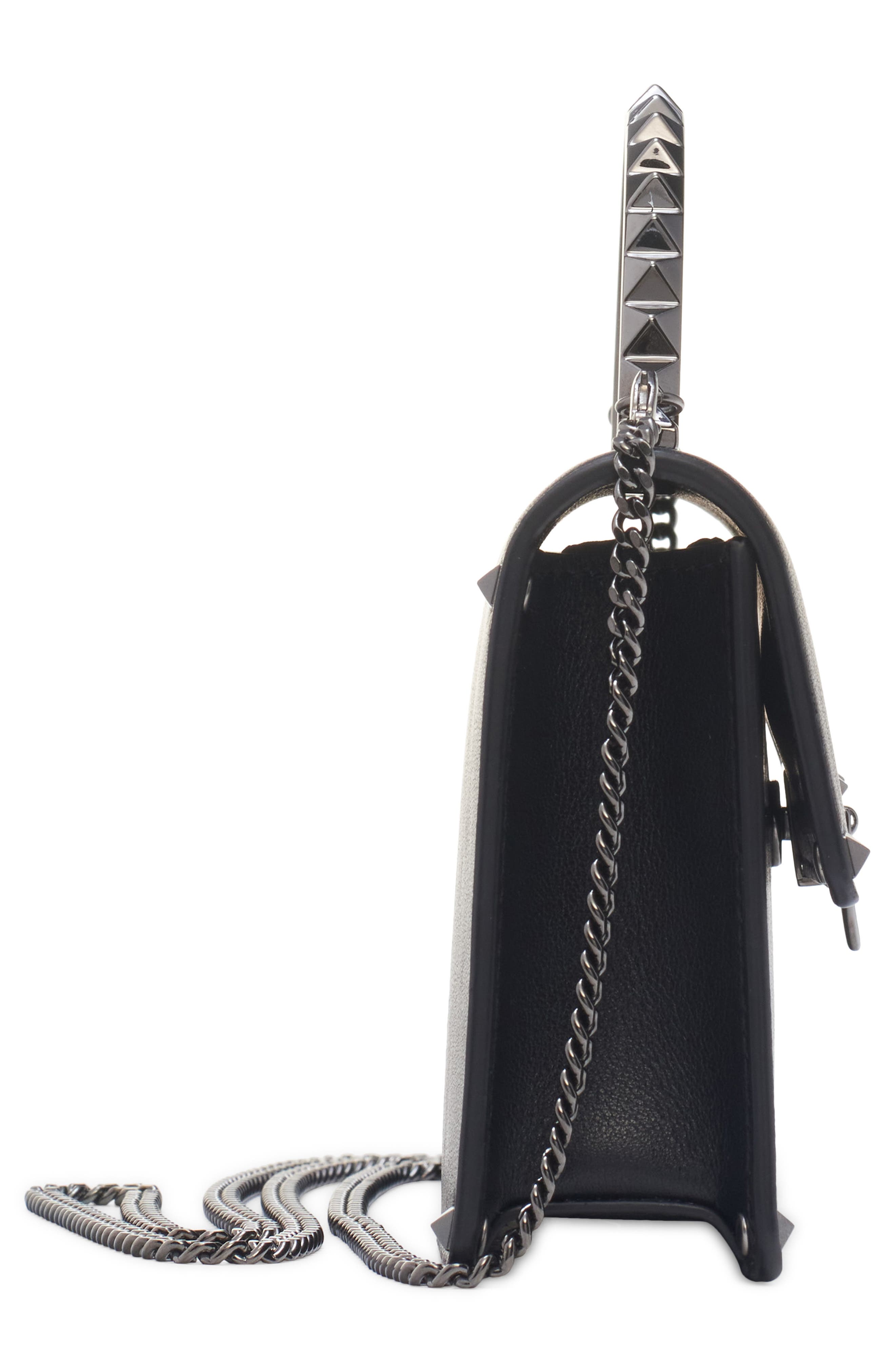 Valentino Garavani Mini Rockstud Leather Handbag, Alternate, color, 