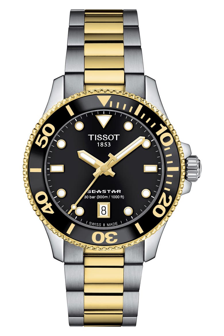 Seastar 1000 Bracelet Watch, 36mm, Main, color, BLACK