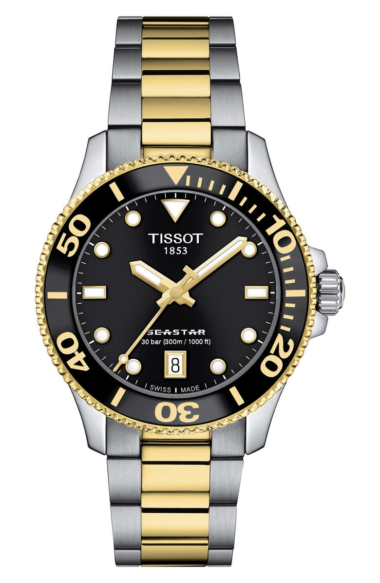 Tissot Seastar 1000 Bracelet Watch, 36mm, Main, color, Black