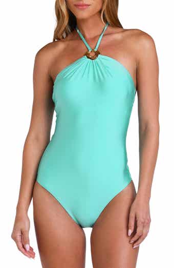 Sunshine 79 Solids Halter Neck One-Piece Swimsuit