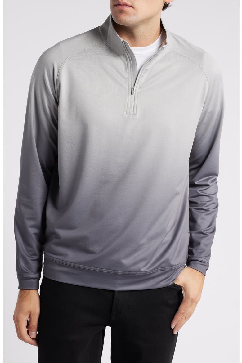 Perth Ombré Quarter Zip Performance Pullover, Main, color, GALE GREY