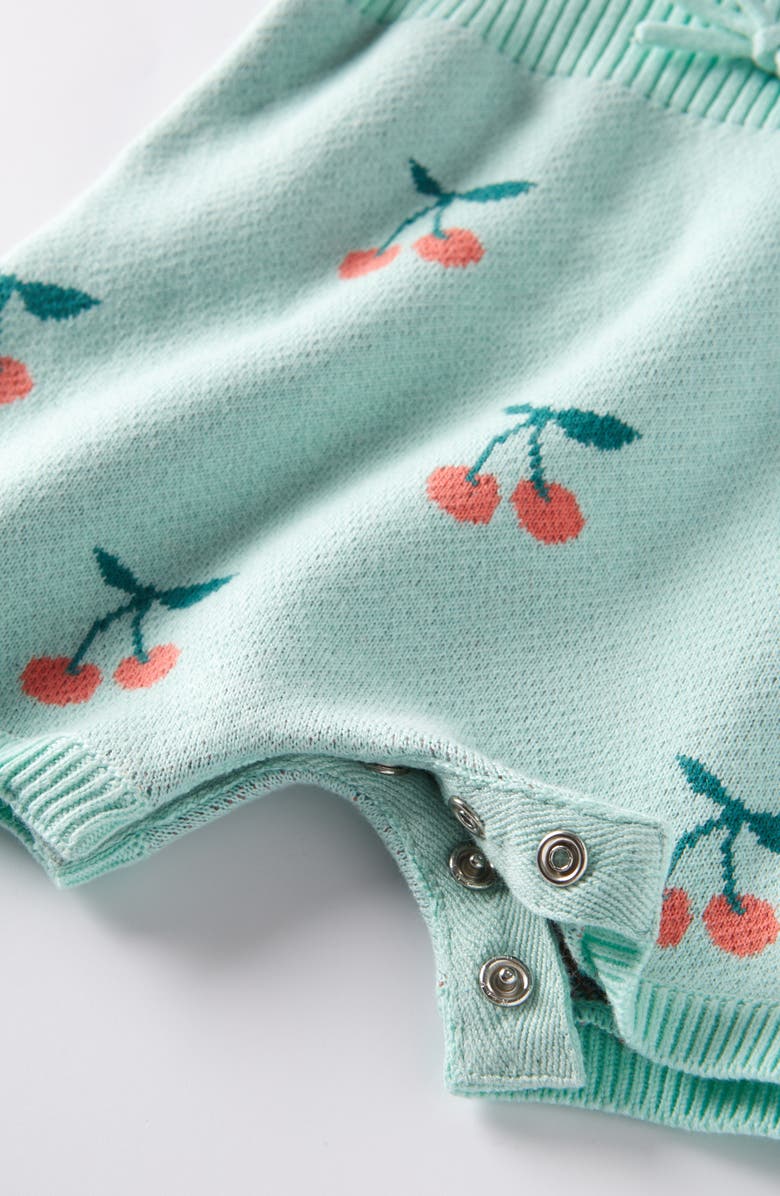 Tucker + Tate Ribbed Waist Cotton Romper, Alternate, color, Green Yucca Cherries