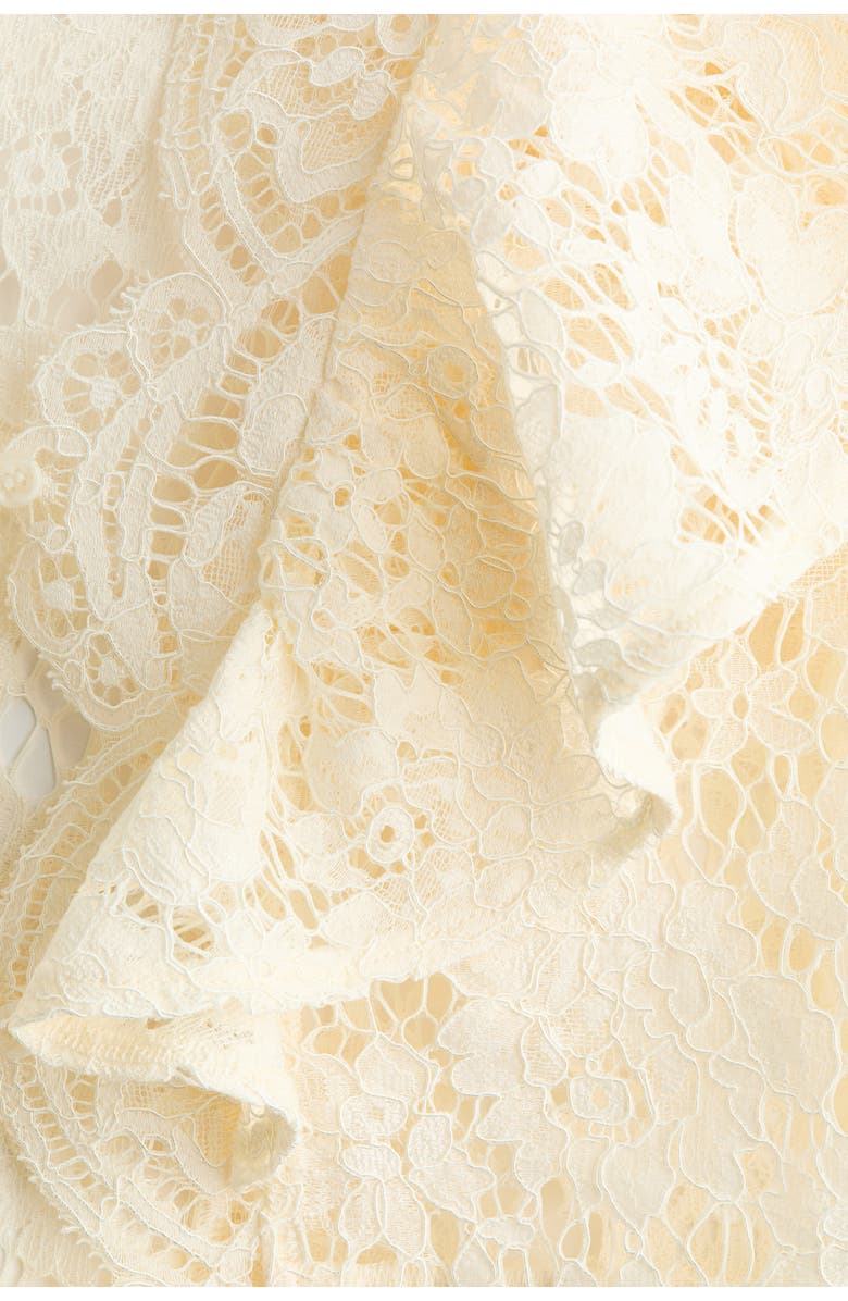 H&M Flounce-trimmed lace blouse, Alternate, color,