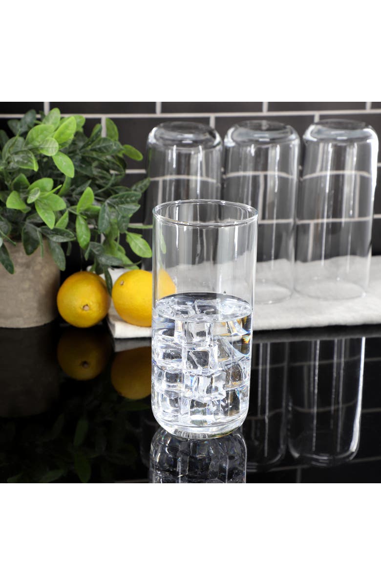 Gibson Home Emory 4 Piece 17 Ounce Clear Glass Tumbler Set, Alternate, color, Clear