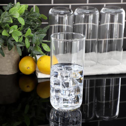 Gibson Home Emory 4 Piece 17 Ounce Clear Glass Tumbler Set In Transparent