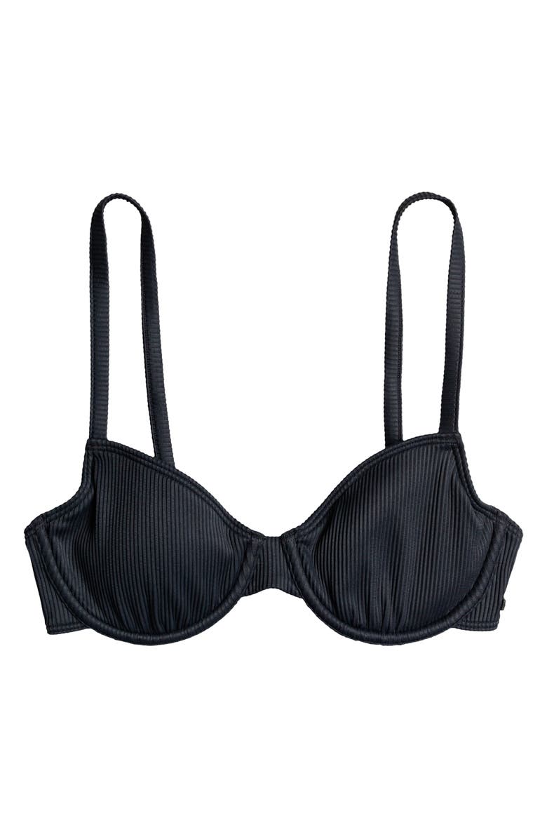 Roxy Love the Muse Ribbed Underwire Bikini Top, Alternate, color,