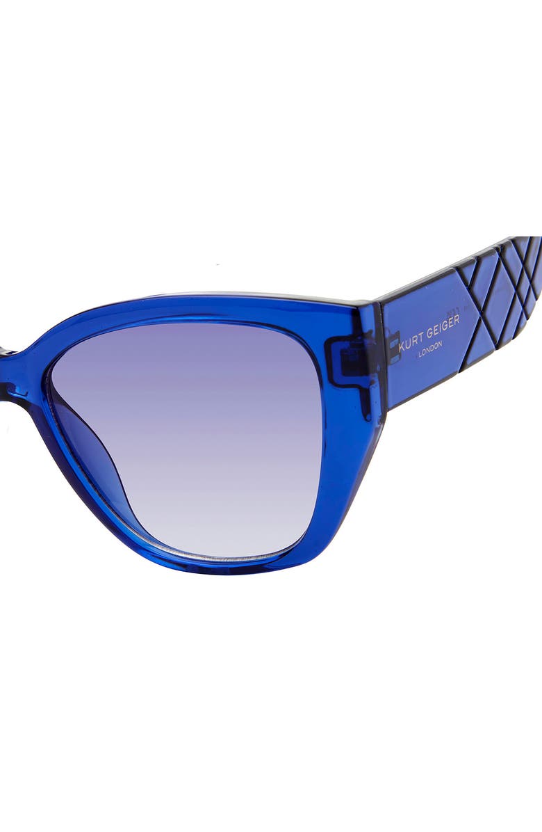 Kurt Geiger London 55mm Cat Eye Sunglasses, Alternate, color, Crystal Blue/ Blue Gradient