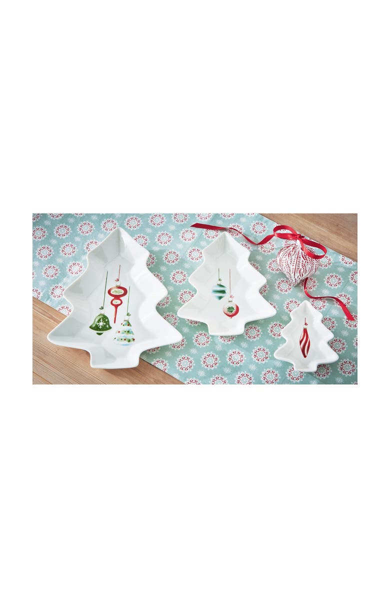 tag Multicolor Christmas Tree Serving Dish - Bone China, Alternate, color, White