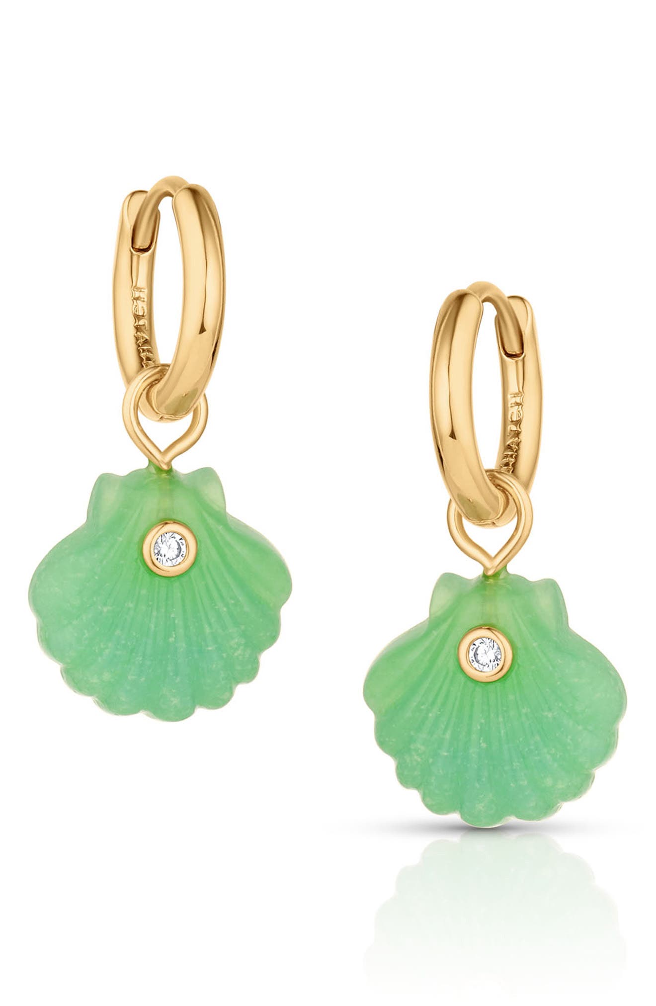 Thatch Coquille Drop Earrings In Chrysoprase