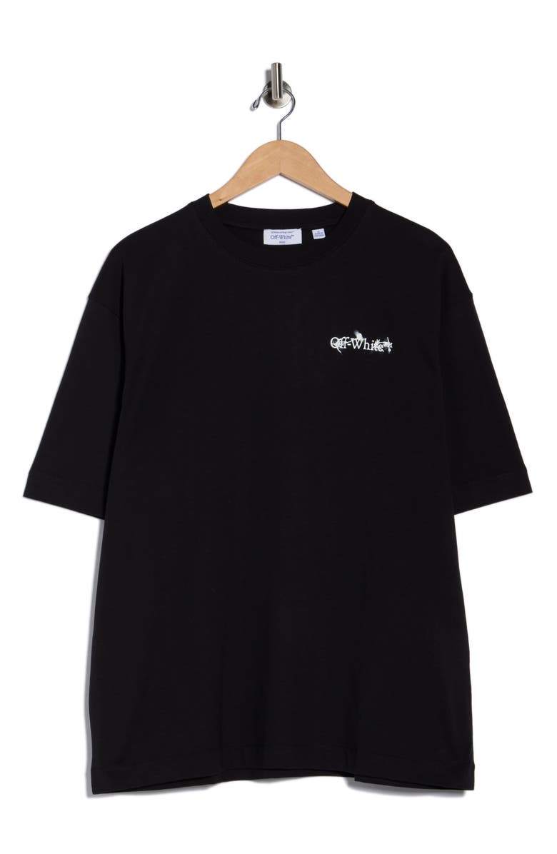 Off-White Flower Arrow Sketch Short Sleeve T-Shirt, Main, color, Black-White
