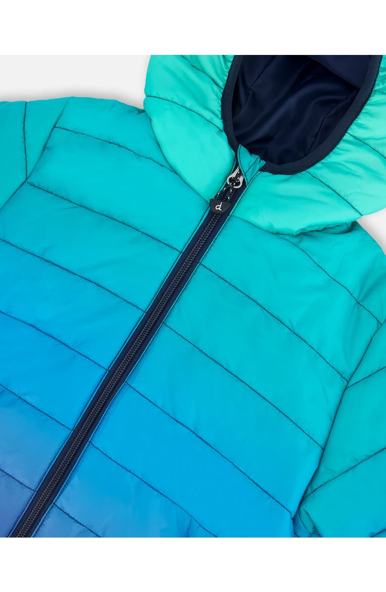 Deux par Deux Quilted Mid-Season Jacket, Alternate, color, Green And Blue Gradient