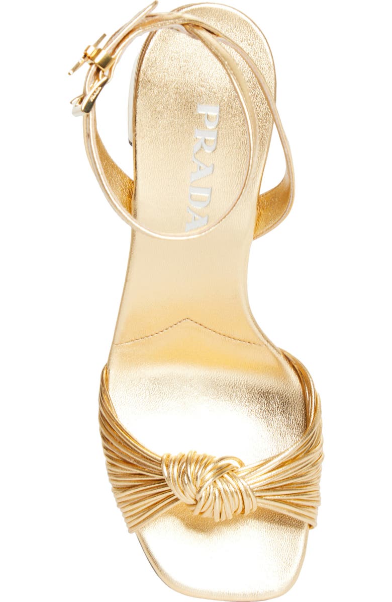 Prada Block Heel Ankle Strap Sandal, Alternate, color, Platino