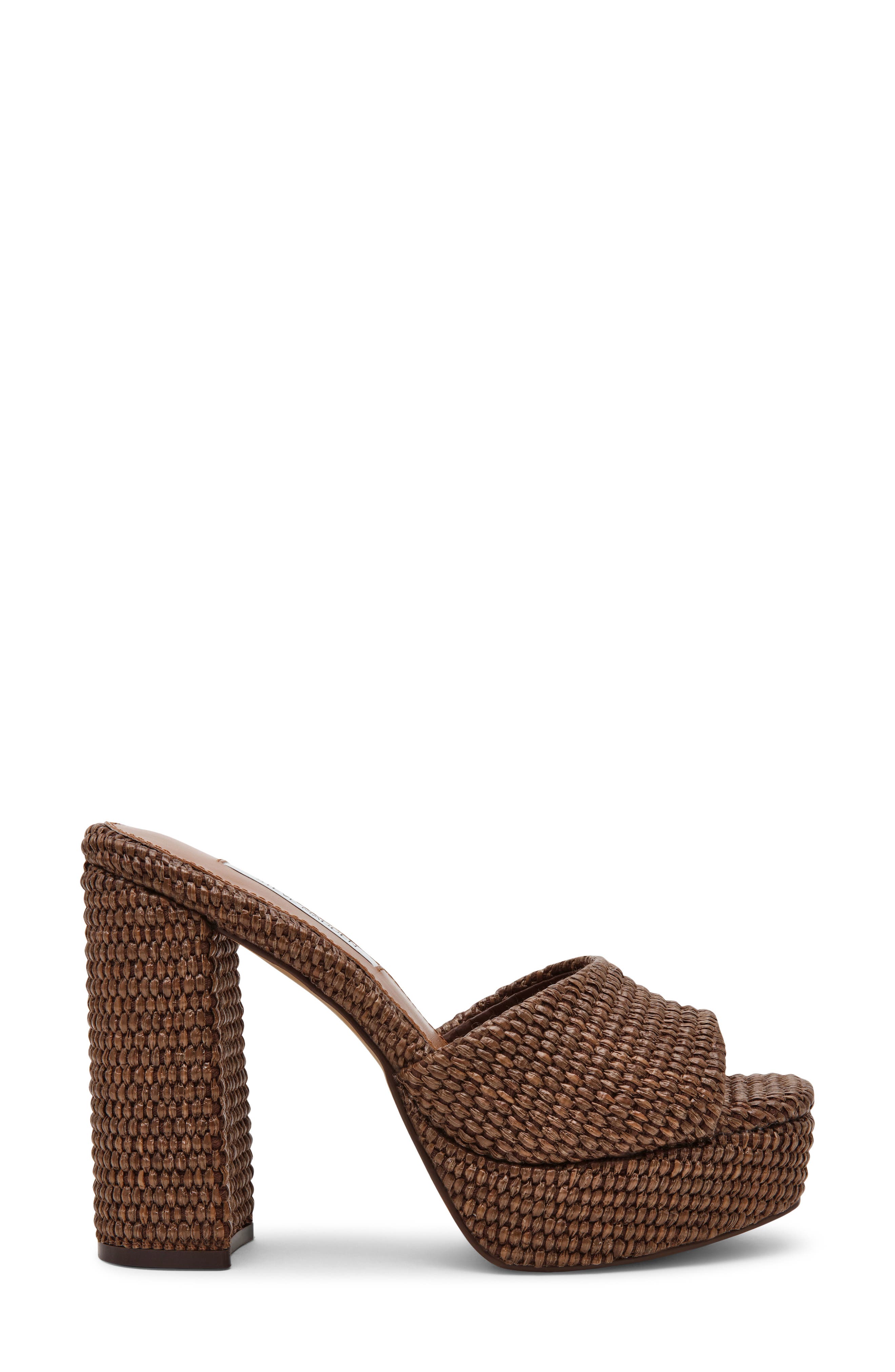 Steve Madden Joel Platform Sandal, Alternate, color, Brown Raffia
