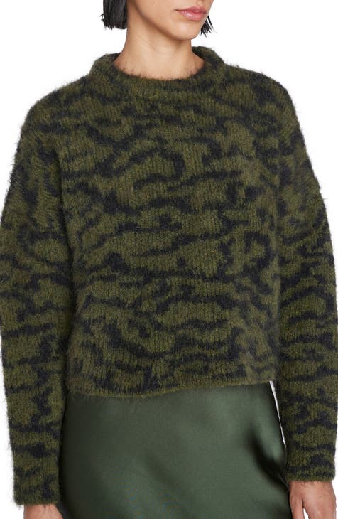 Abstract Jacquard Crewneck Sweater