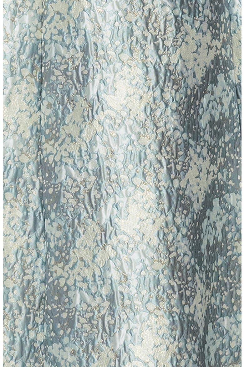 Floral Brocade Off the Shoulder Gown, Alternate, color, SAGE/ IVORY