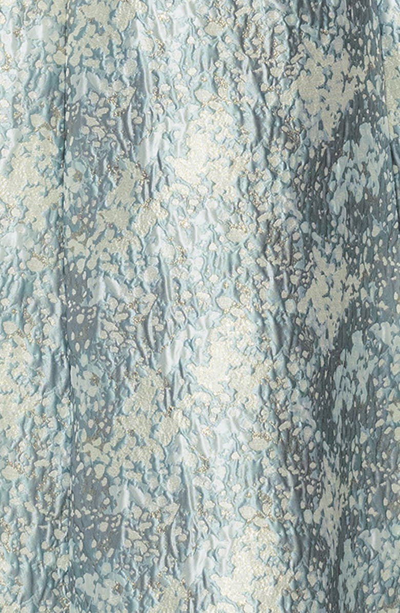 Betsy & Adam Floral Brocade Off the Shoulder Gown, Alternate, color, Sage/ Ivory