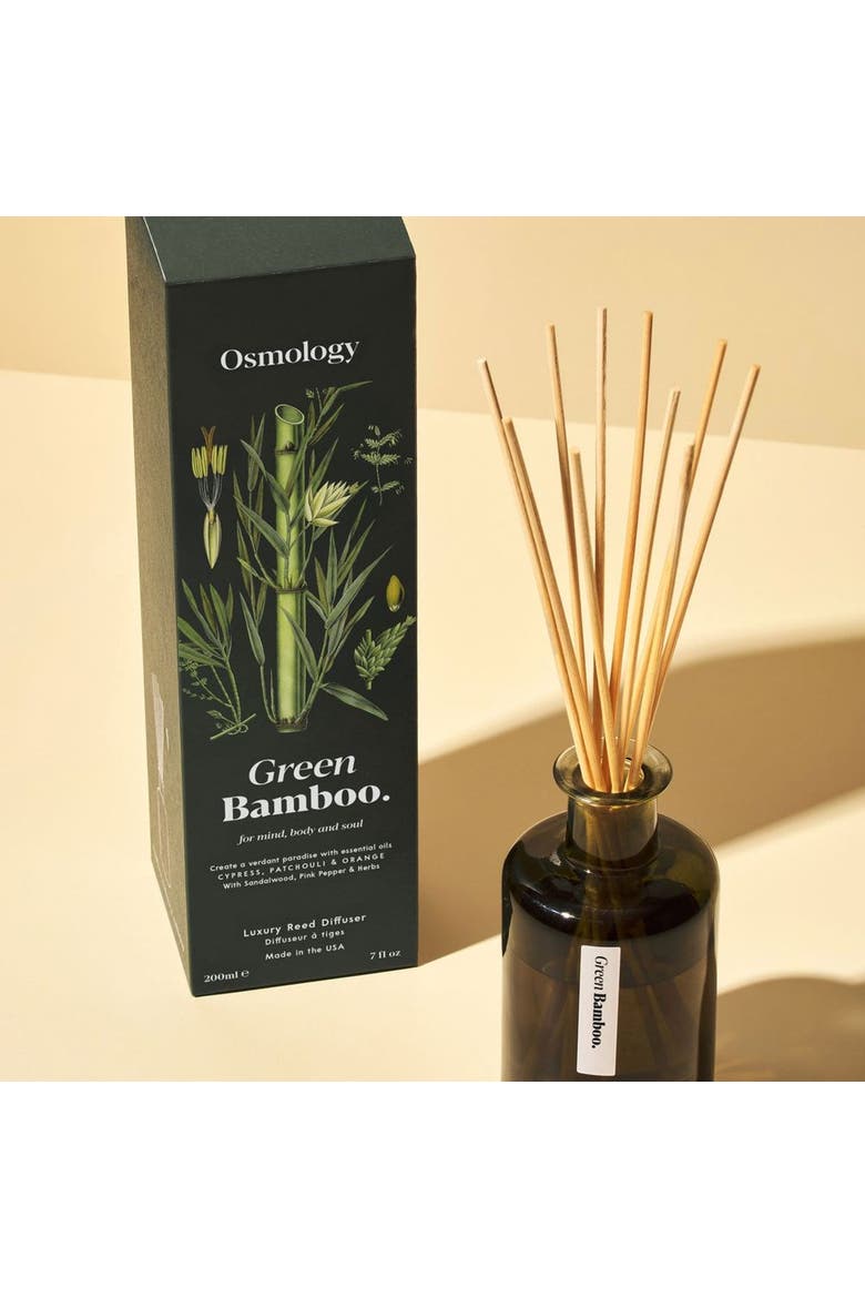 Green Reed Diffuser - Cypress Patchouli and Orange, Alternate, color, green