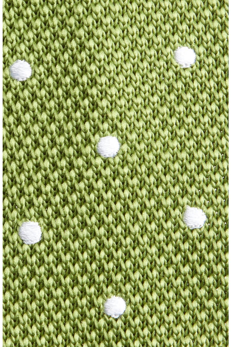 Moss Green Polka Dot Knit Silk Tie, Alternate, color, MOSSGREEN