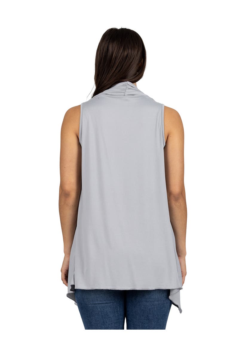 Maternity Draped Open Front Sleeveless Cardigan, Alternate, color, Slate