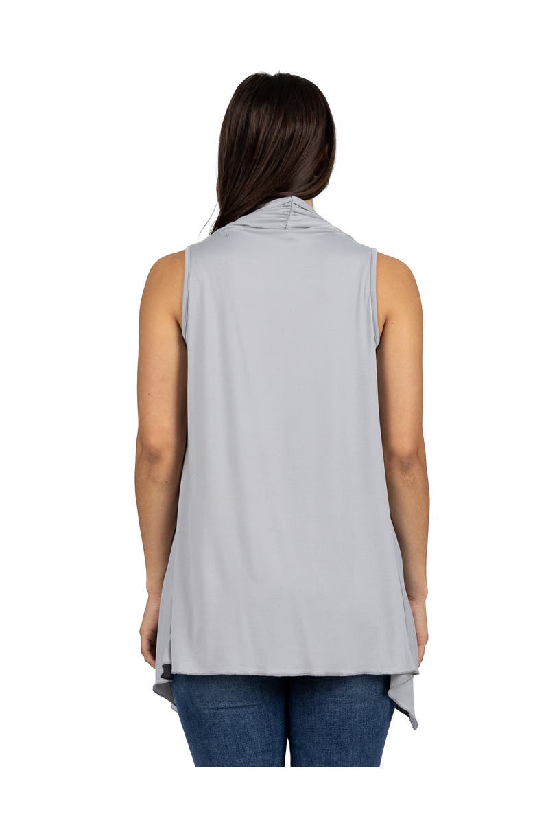 24seven Comfort Apparel Maternity Draped Open Front Sleeveless Cardigan, Alternate, color, Slate