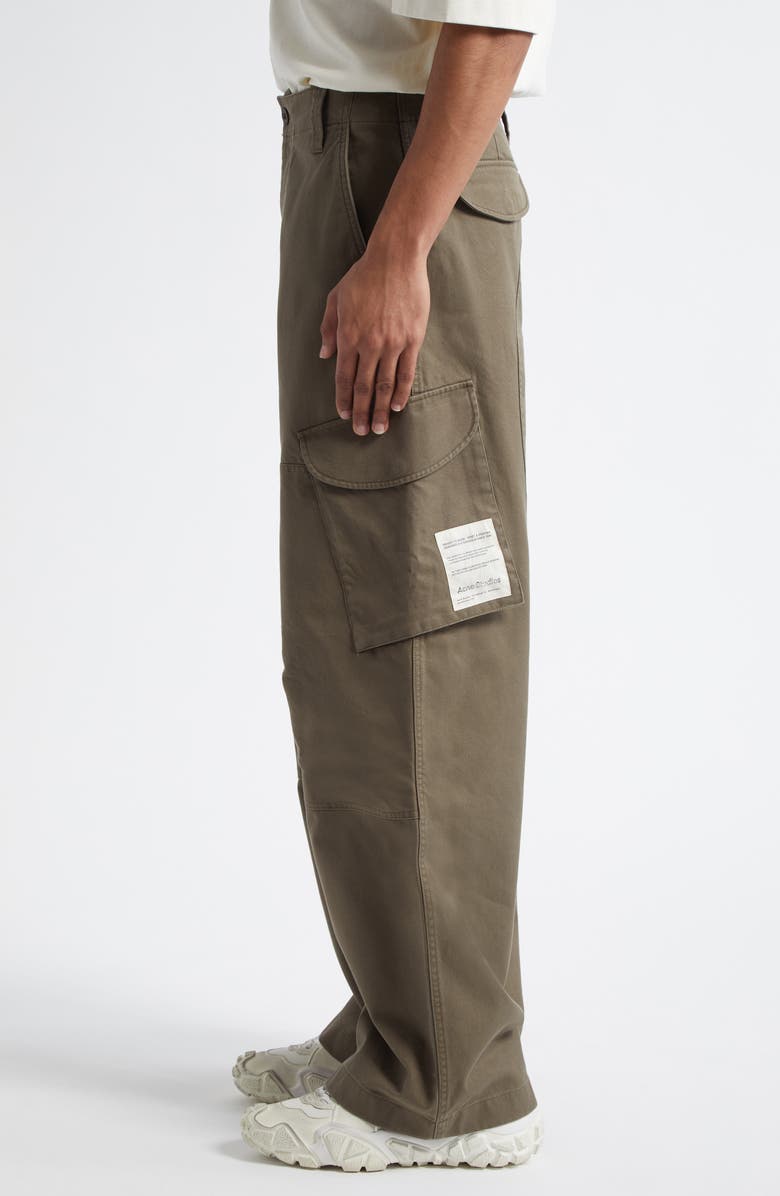 Acne Studios Reinforced Cotton Twill Cargo Trousers, Alternate, color, Green