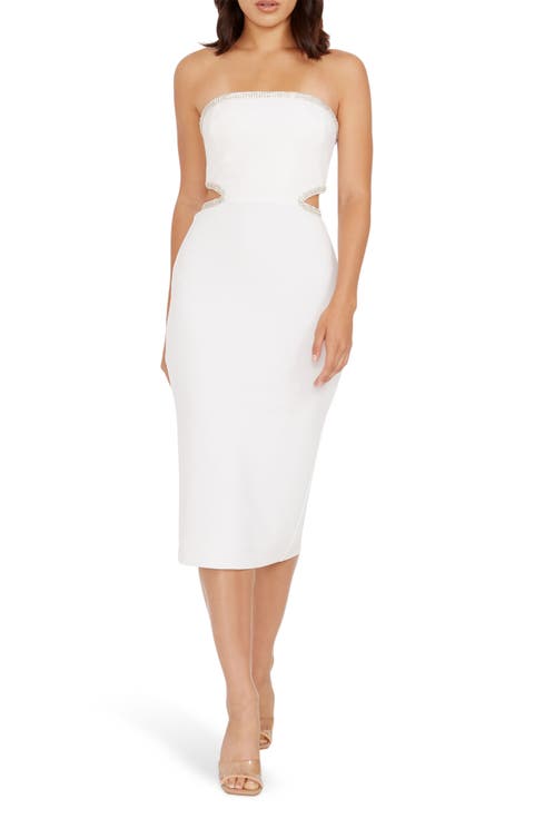 Ari Rhinestone Strapless Dress