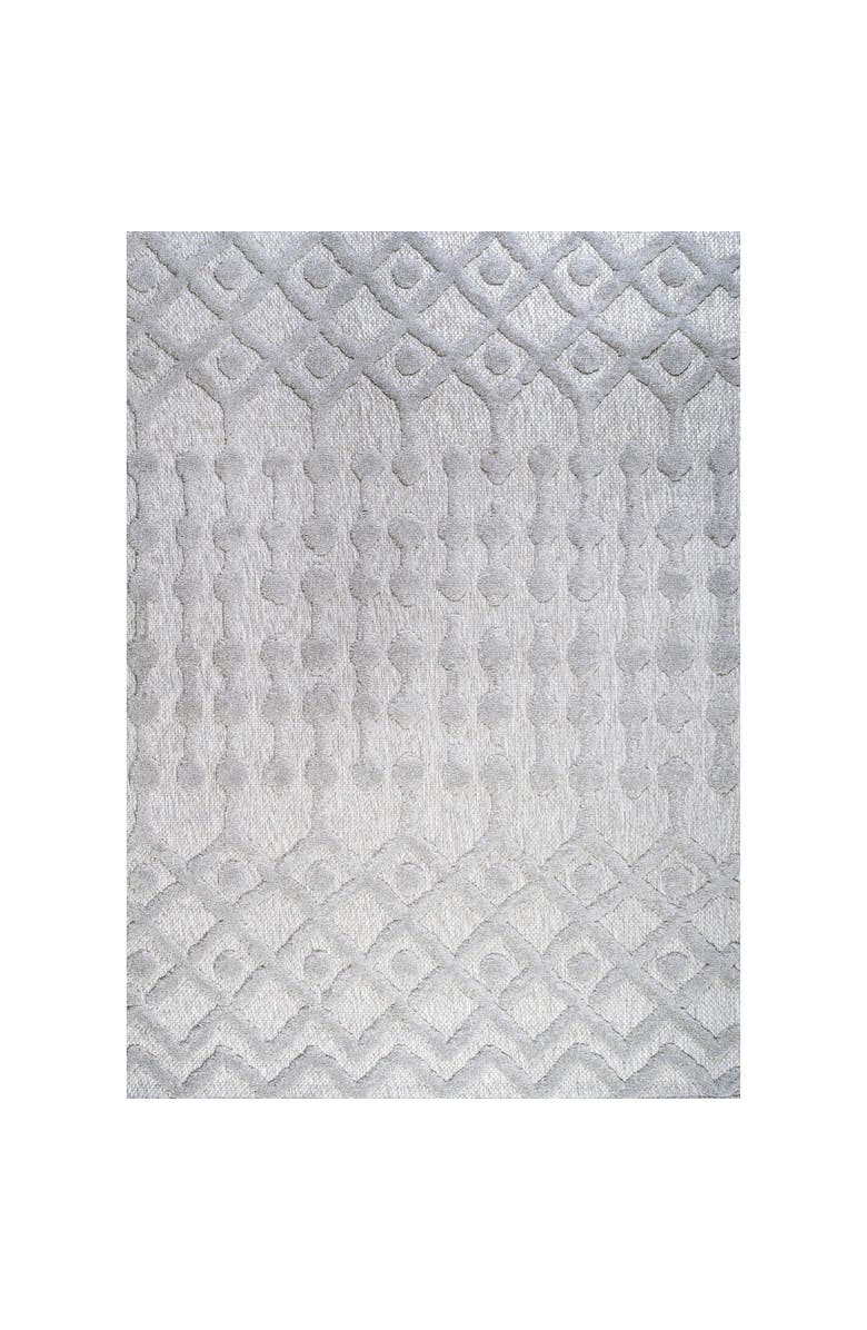 JONATHAN Y Peralta Moroccan Diamond Indoor/Outdoor Area Rug, Main, color, Light Gray