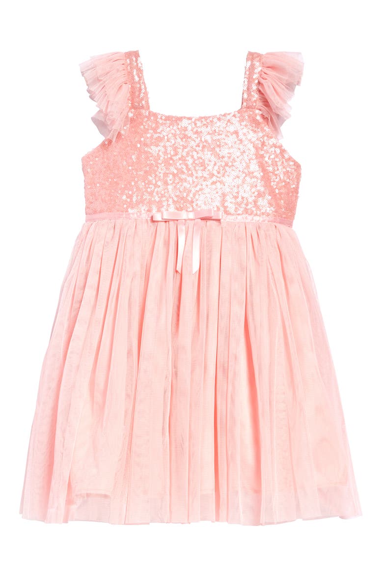 Sequin Bodice Tulle Dress, Main, color, LIGHT PINK