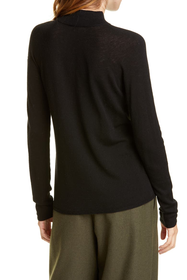Seamless Wool Blend Mock Neck Top, Alternate, color, BLACK