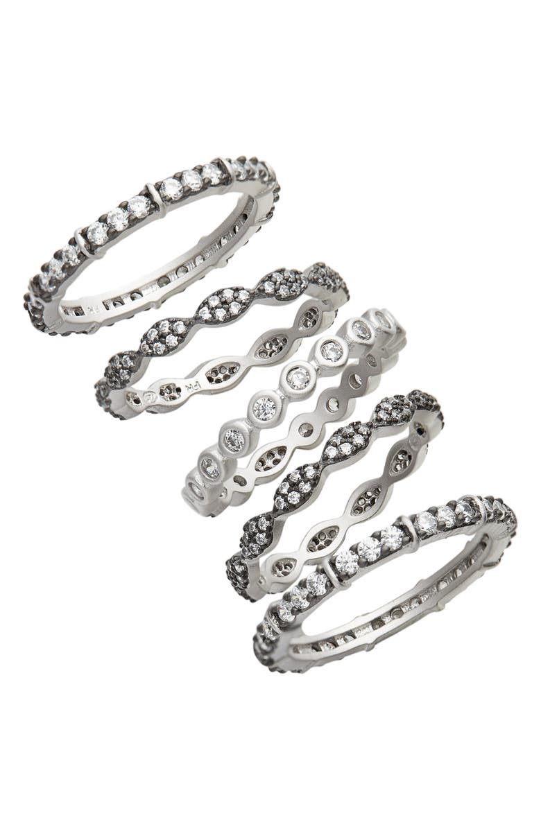 FREIDA ROTHMAN Classic Mixed 5-Stack Ring, Main, color, 