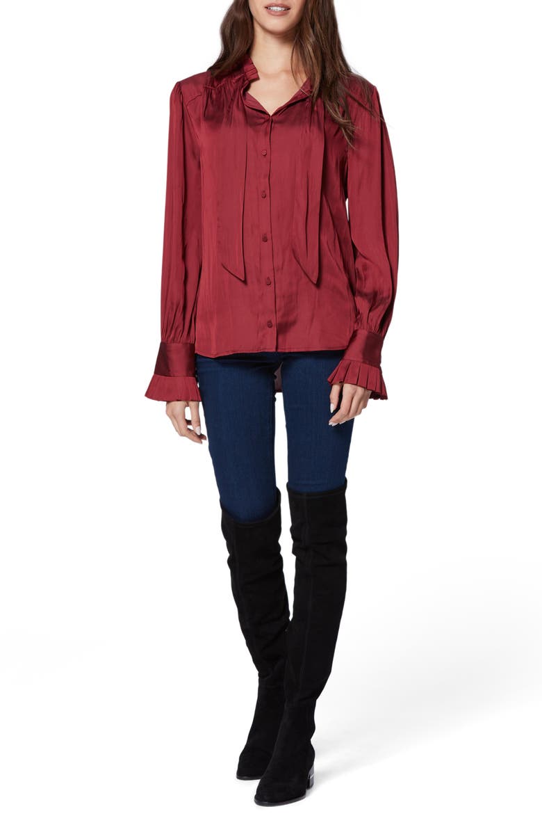 PAIGE Leonetta Tie Neck Blouse, Alternate, color, 