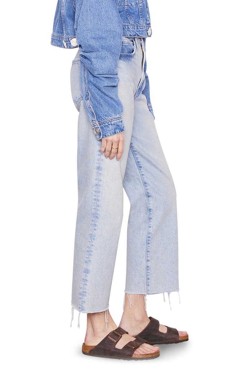 (Bio)Degradable Le Jane Raw Hem Straight Leg Jeans, Alternate, color, LUSTER