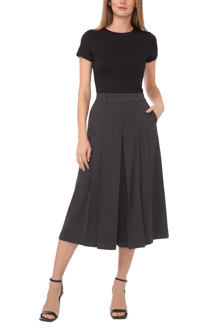 Pleat Front Culottes, Alternate, color, MEDIUM HEATHER GREY