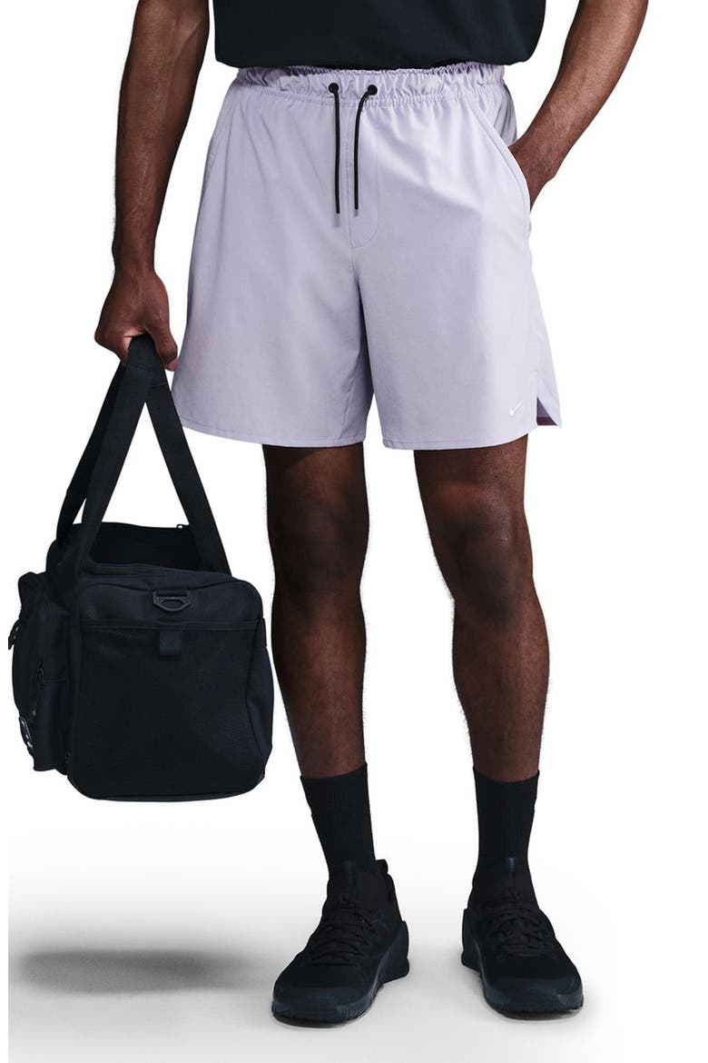Dri-FIT Unlimited 7-Inch Unlined Athletic Shorts, Main, color, HYDRANGEAS/ BLACK