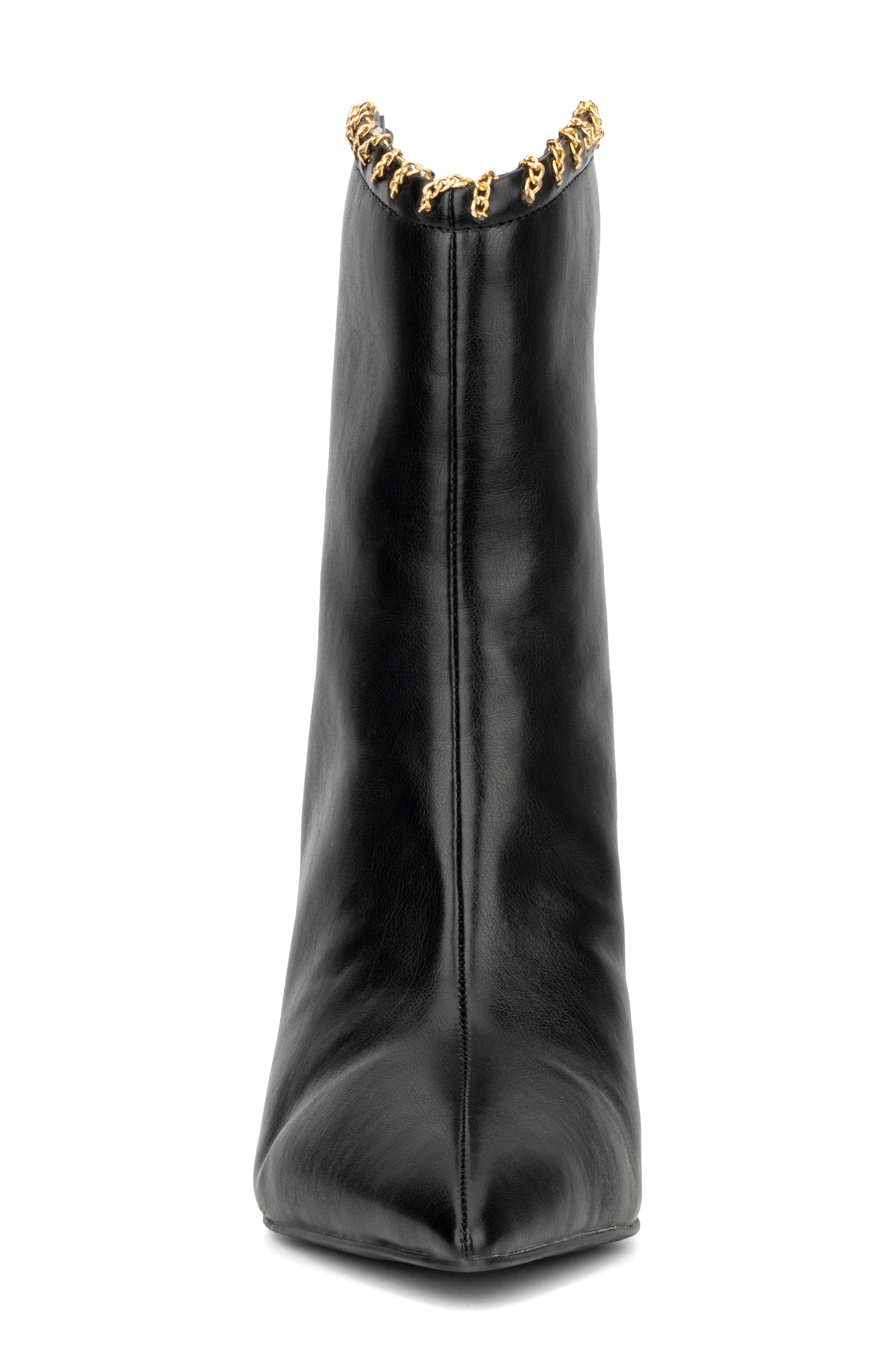 NEW YORK AND COMPANY Deborah Faux Leather Western Bootie, Alternate, color, Black